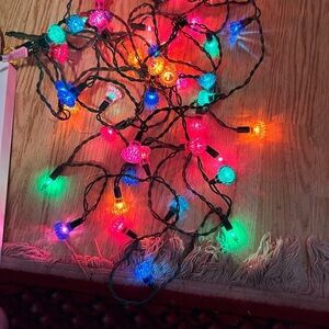 Vintage Colorful 25 ft of String mini lights with colourful plastic colours